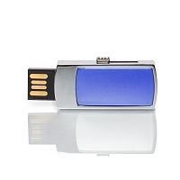 MN003 флешка металлическая с пластиковой вставкой синяя 64GB