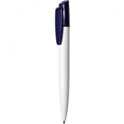 PR013 Ручка с поворотным механизмом бело-синяя 2