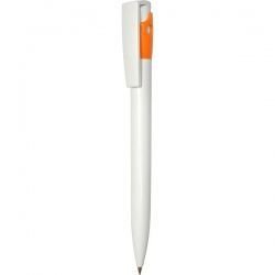 PR021 Ручка автоматическая бело-оранжевая