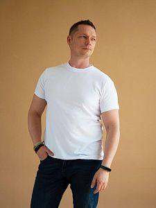 Футболка Evolution для сублимации, полиэстер 50%, хлопка 50%, плотность 170г/м2, размер S